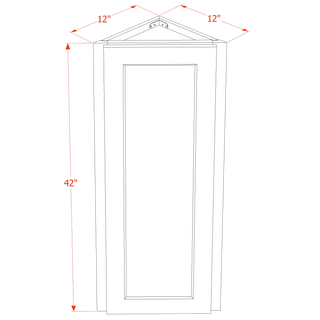 HA - WAE1242: Ash Gray Shaker 12"W x 42"H x 12"D 1 Door & 3 Shelves Wall Angle End Cabinet - homecabinets