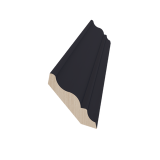 HE - CM6: Ebony Black Shaker 96"W x 3 - 1/2"H x 2 - 1/2"D Crown Molding - homecabinets