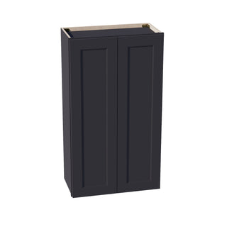HE - W2442: Ebony Black Shaker 24"W x 42"H 2 Doors & 3 Shelves Standard Wall Cabinet - homecabinets
