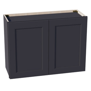 HE - W3324: Ebony Black Shaker 33"W x 24"H 2 Doors Standard Wall Bridge Cabinet - homecabinets