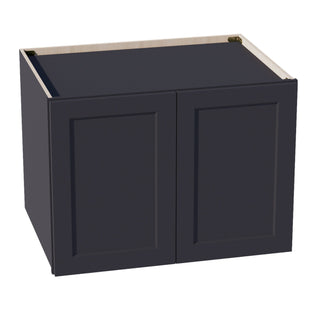HE - W332424: Ebony Black Shaker 33"W x 24"H x 24"D 2 Doors & 1 Shelf Standard Bridge Wall Cabinet - homecabinets