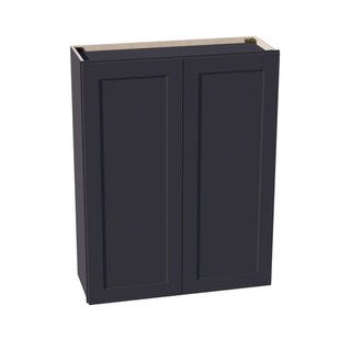 HE - W3342: Ebony Black Shaker 33"W x 42"H 2 Doors & 3 Shelves Standard Wall Cabinet - homecabinets