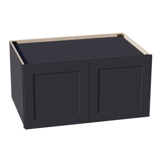 HE - W361824: Ebony Black Shaker 36"W x 18"H x 24"D 2 Doors Standard Bridge Wall Cabinet - homecabinets