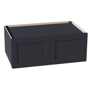 HE - W391524: Ebony Black Shaker 39"W x 15"H x 24"D 2 Doors Standard Bridge Wall Cabinet - homecabinets