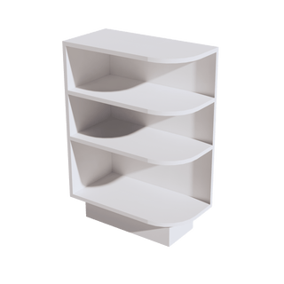 HF - BES12L: Frost White Shaker 12" 4 Shelves End Shelf Corner Base Cabinets (Left Open) - homecabinets