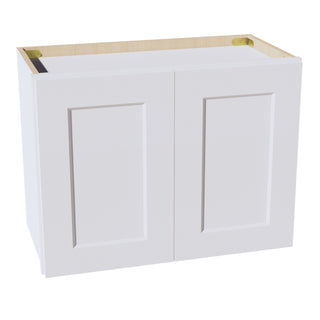HF - W2418: Frost White Shaker 24"W x 18"H 2 Doors Standard Wall Bridge Cabinet - homecabinets
