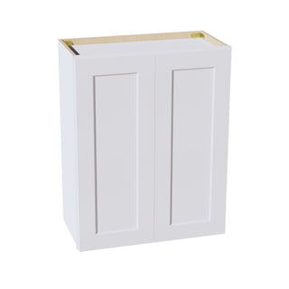HF - W2430: Frost White Shaker 24"W x 30"H 2 Doors & 2 Shelves Standard Wall Cabinet - homecabinets