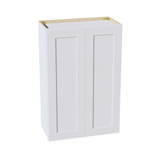 HF - W2436: Frost White Shaker 24"W x 36"H 2 Doors & 2 Shelves Standard Wall Cabinet - homecabinets