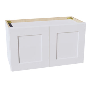HF - W2715: Frost White Shaker 27"W x 15"H 2 Doors Standard Wall Bridge Cabinet - homecabinets