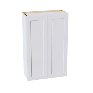 HF - W2742: Frost White Shaker 27"W x 42"H 2 Doors & 3 Shelves Standard Wall Cabinet - homecabinets
