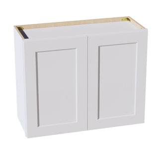 HF - W3024: Frost White Shaker 30"W x 24"H 2 Doors Standard Wall Bridge Cabinet - homecabinets