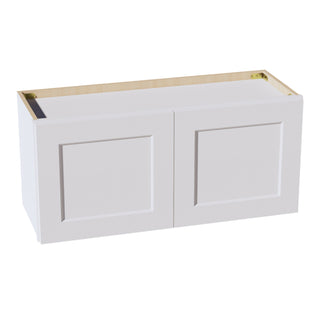 HF - W3315: Frost White Shaker 33"W x 15"H 2 Doors Standard Wall Bridge Cabinet - homecabinets