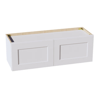 HF - W3612: Frost White Shaker 36"W x 12"H 2 Doors Standard Wall Bridge Cabinet - homecabinets