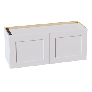 HF - W3615: Frost White Shaker 36"W x 15"H 2 Doors Standard Wall Bridge Cabinet - homecabinets