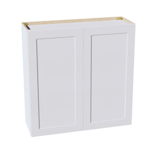 HF - W3636: Frost White Shaker 36"W x 36"H 2 Doors & 2 Shelves Standard Wall Cabinet - homecabinets