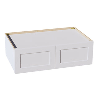 HF - W391224: Frost White Shaker 39"W x 12"H x 24"D 2 Doors Standard Bridge Wall Cabinet - homecabinets