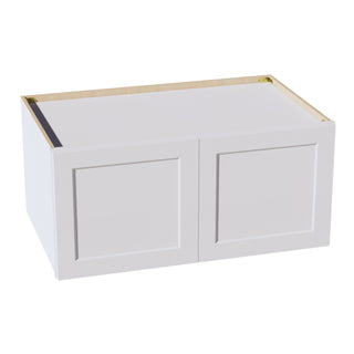 HF - W391824: Frost White Shaker 39"W x 18"H x 24"D 2 Doors Standard Bridge Wall Cabinet - homecabinets