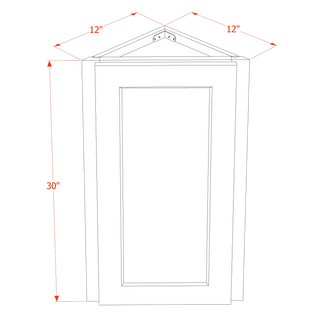 HF - WAE1230: Frost White Shaker 12"W x 30"H x 12"D 1 Door & 2 Shelves Wall Angle End Cabinet - homecabinets