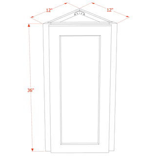 HF - WAE1236: Frost White Shaker 12"W x 36"H x 12"D 1 Door & 2 Shelves Wall Angle End Cabinet - homecabinets