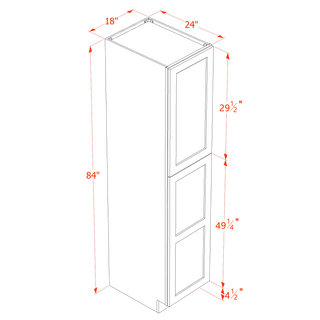 HG - TP1884: Dark Gray Shaker 18"W x 84"H x 24"D 2 Doors & 5 Shelves Tall Shelf Pantry Cabinets - homecabinets
