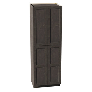 HG - TP3090: Dark Gray Shaker 30"W x 90"H x 24"D 4 Door & 5 Shelves Tall Shelf Pantry Cabinets - homecabinets