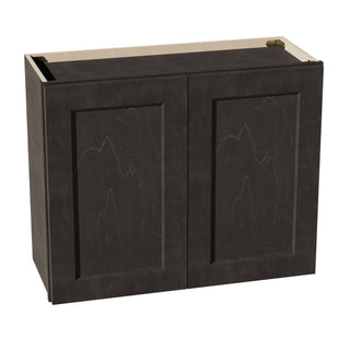 HG - W3024: Dark Gray Shaker 30"W x 24"H 2 Doors Standard Wall Bridge Cabinet - homecabinets