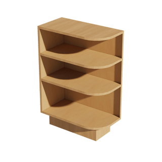 HT - BES12L: Timber Wood Shaker 12" 4 Shelves End Shelf Corner Base Cabinets (Left Open) - homecabinets