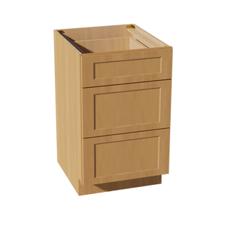 HT - DB21: Timber Wood Shaker 21" 3 Drawers Base Cabinet - homecabinets