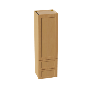 HT - WD1860: Timber Wood Shaker 18"W x 60"H 1 Door & 2 Drawers Special Wall Cabinet - homecabinets