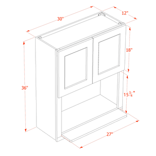 HT - WM3036: Timber Wood Shaker 30"W x 36"H 2 Doors Wall Built - in Microwave Cabinets - homecabinets