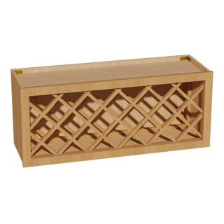 HT - WR3615: Timber Wood Shaker 36"W x 15"H x 12"D Wall Wine Rack Incl. Shelf - homecabinets