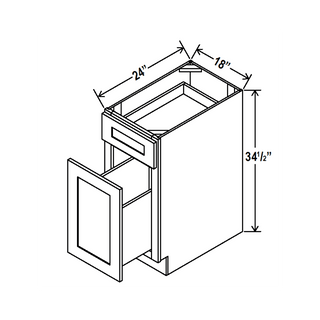 Slim Aston Green - 18"W Trash Pull - Out Base Cabinet - homecabinets