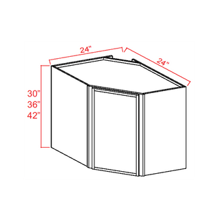 Slim Aston Green - 24"W × 42"H Diagonal Corner Wall Cabinet - homecabinets
