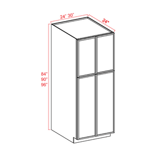 Slim Aston Green - 30"W × 96"H Tall Pantry Cabinet - homecabinets