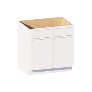 Slim Dove White - 33"W Sink Base Cabinet - homecabinets