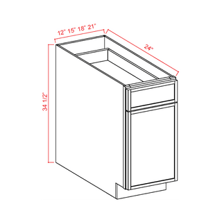 Slim White Oak - 18"W Standard Base Cabinet - homecabinets