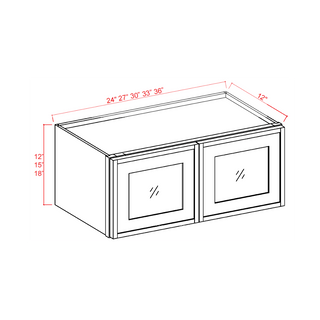 Slim White Oak - 24"W × 18"H Glass - Door Wall Cabinet - homecabinets