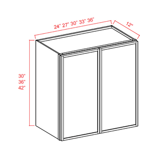 Slim White Oak - 24"W × 36"H Standard Wall Cabinet - homecabinets