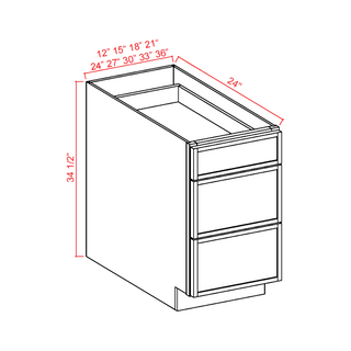 Slim White Oak - 30"W Drawer Base Cabinet - homecabinets