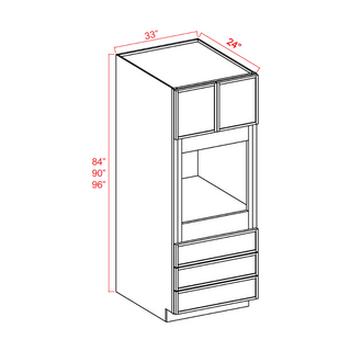 Slim White Oak - 33"W × 90"H Tall Oven Cabinet - homecabinets