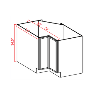 Slim White Oak - 33"W Easy - Reach Base Cabinet - homecabinets