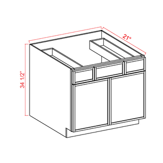 Slim White Oak - 42"W Centered - Sink Vanity Combo Cabinet - homecabinets
