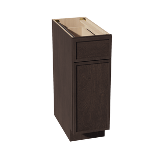 SM - B12: Mocha Brown Slim Shaker 12" 1 Drawer 1 Door Standard Base Cabinet - homecabinets