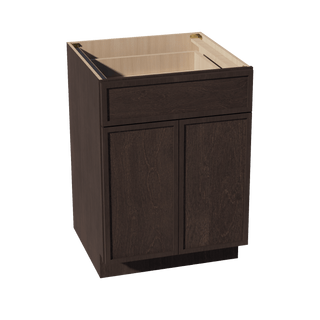 SM - B24: Mocha Brown Slim Shaker 24" 1 Drawer 2 Doors Standard Base Cabinet - homecabinets