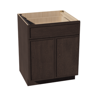 SM - B27: Mocha Brown Slim Shaker 27" 1 Drawer 2 Doors Standard Base Cabinet - homecabinets