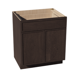 SM - B30: Mocha Brown Slim Shaker 30" 1 Drawer 2 Doors Standard Base Cabinet - homecabinets