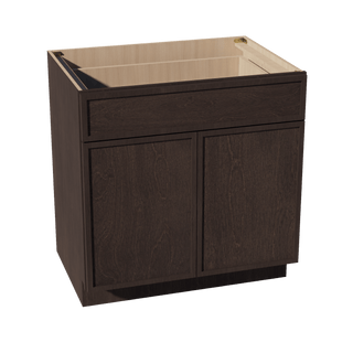 SM - B33: Mocha Brown Slim Shaker 33" 1 Drawer 2 Doors Standard Base Cabinet - homecabinets