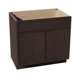 SM - B36: Mocha Brown Slim Shaker 36" 1 Drawer 2 Doors Standard Base Cabinet - homecabinets
