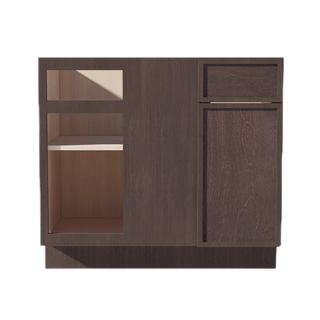 SM - BBC39/42: Mocha Brown Slim Shaker 39" 1 Door - 1 Drawer Blind Corner Base Cabinet - homecabinets