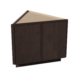 SM - BEC24: Mocha Brown Slim Shaker 24" 2 Full Height Door Angled End Base Cabinets - homecabinets